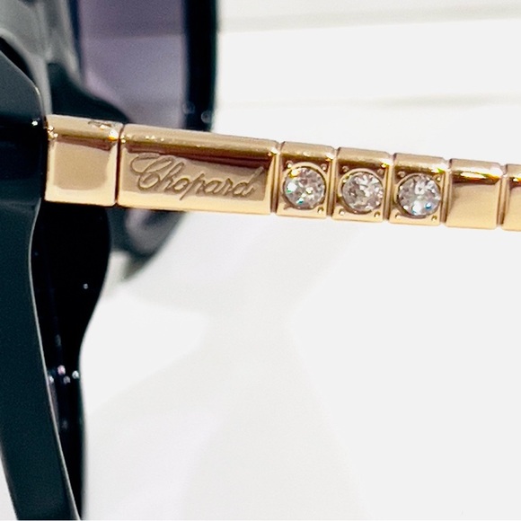 🆕 New/Authentic Chopard Black Cat Eye Sunglasses ▪️ SCH260S 700 ▪️ 54-19-135 - Picture 6 of 14